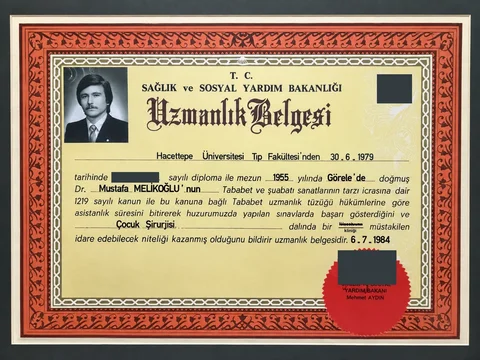 Çocuk cerrahisi uzmanlığı